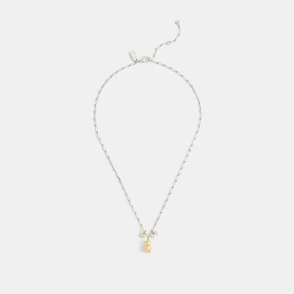 New With Box Coach Teddy Bear And Bow Earrings And Necklace Boxed Set CCU46 - Picture 2 of 11